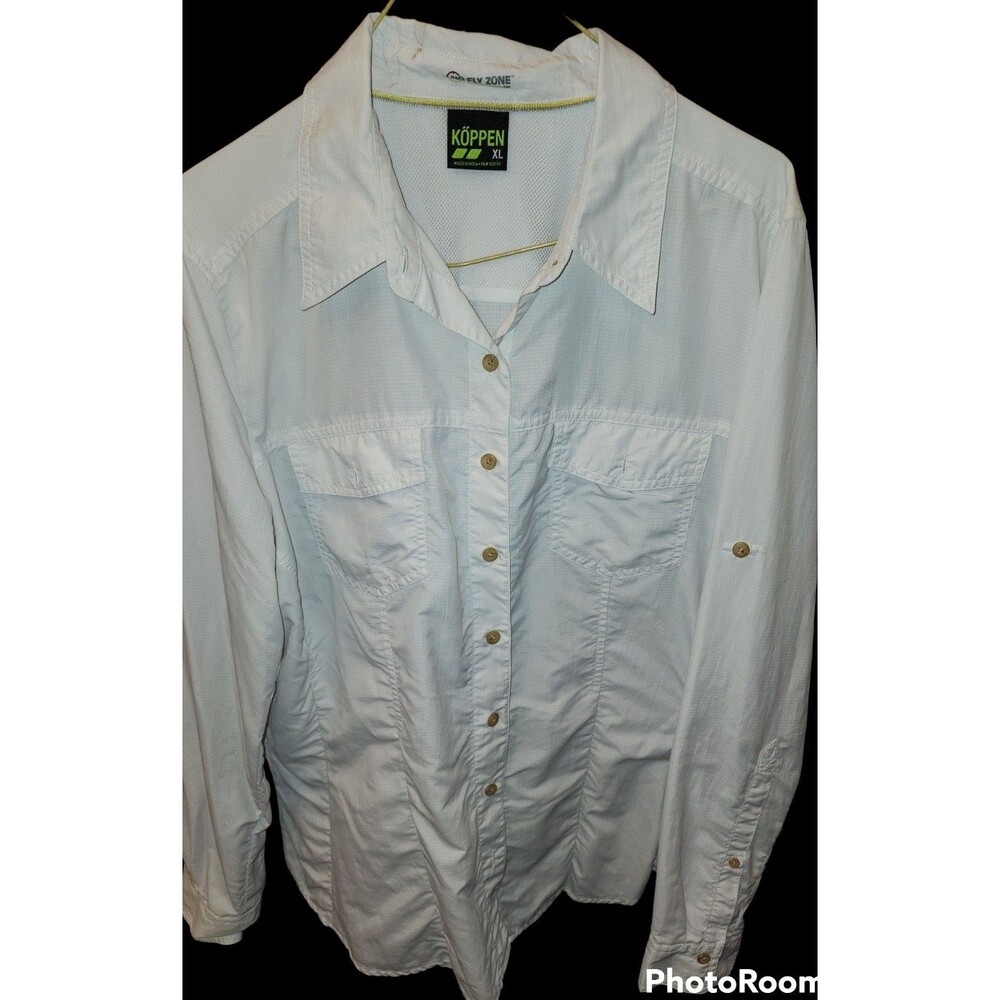 KOPPEN XL no fly zone fishing shirt Long sleeve  white